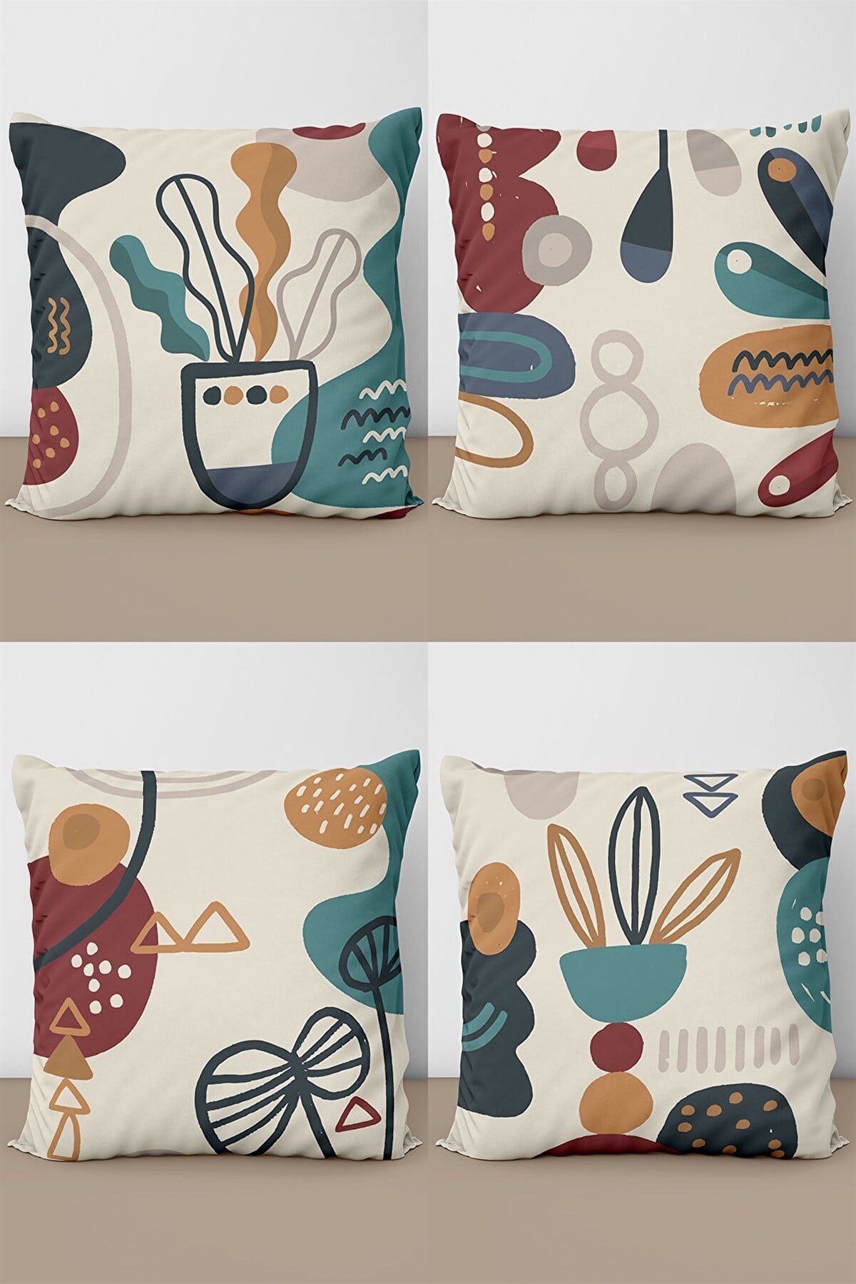 Basic Tropical 4'lü Kırlent Kılıfı 904Markaev