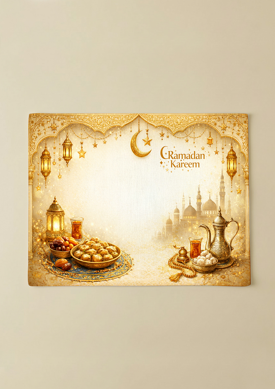 Bej Ramadan Kareem Pamuklu 6'lı Amerikan Servis TakımıMarkaev