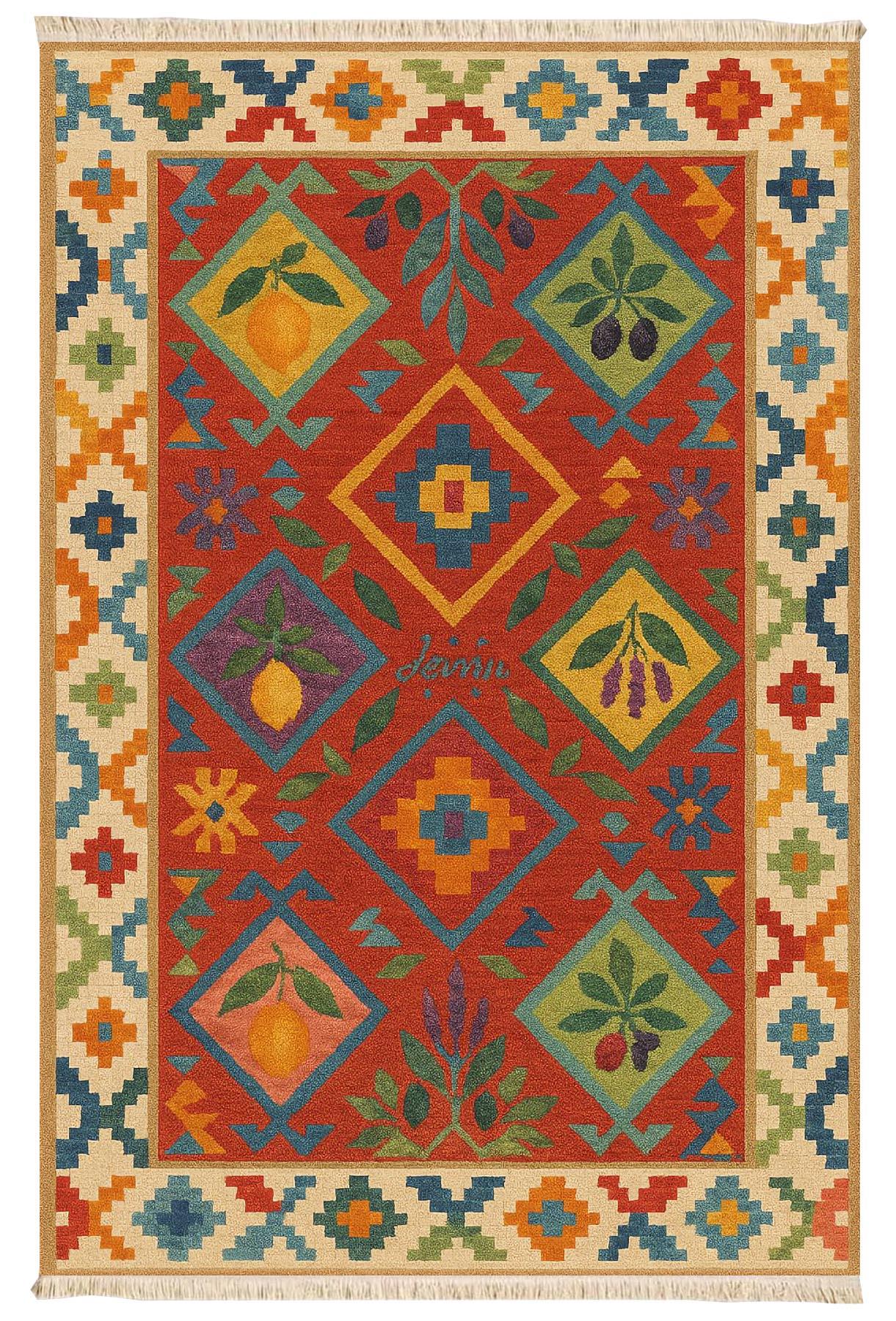 Bereket Desenli Halı Dokuma Taban Halı 348 YNGMarkaev