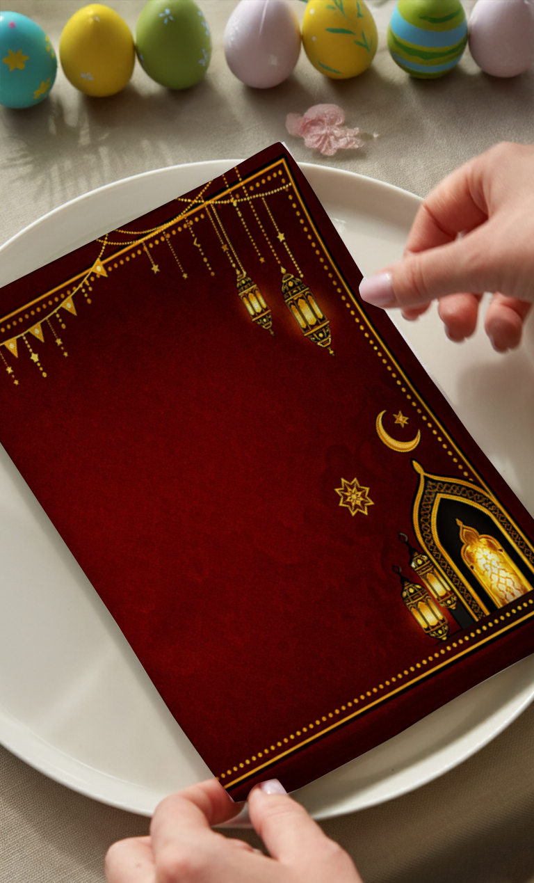 Bordo Ramadan Pamuklu 4'lü Peçete TakımıMarkaev