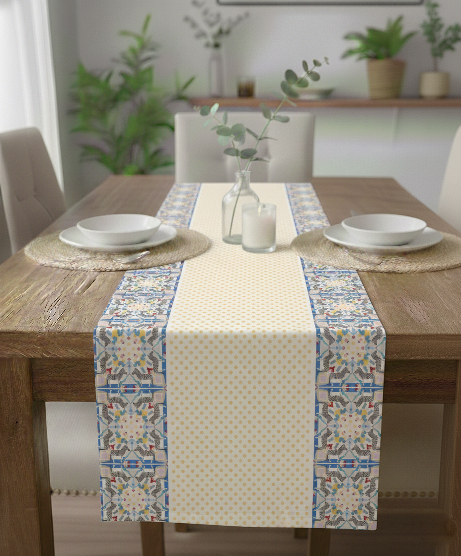 Çağdaş Afrika Pamuklu Masa Runner 0084– 50x150 cmMarkaev