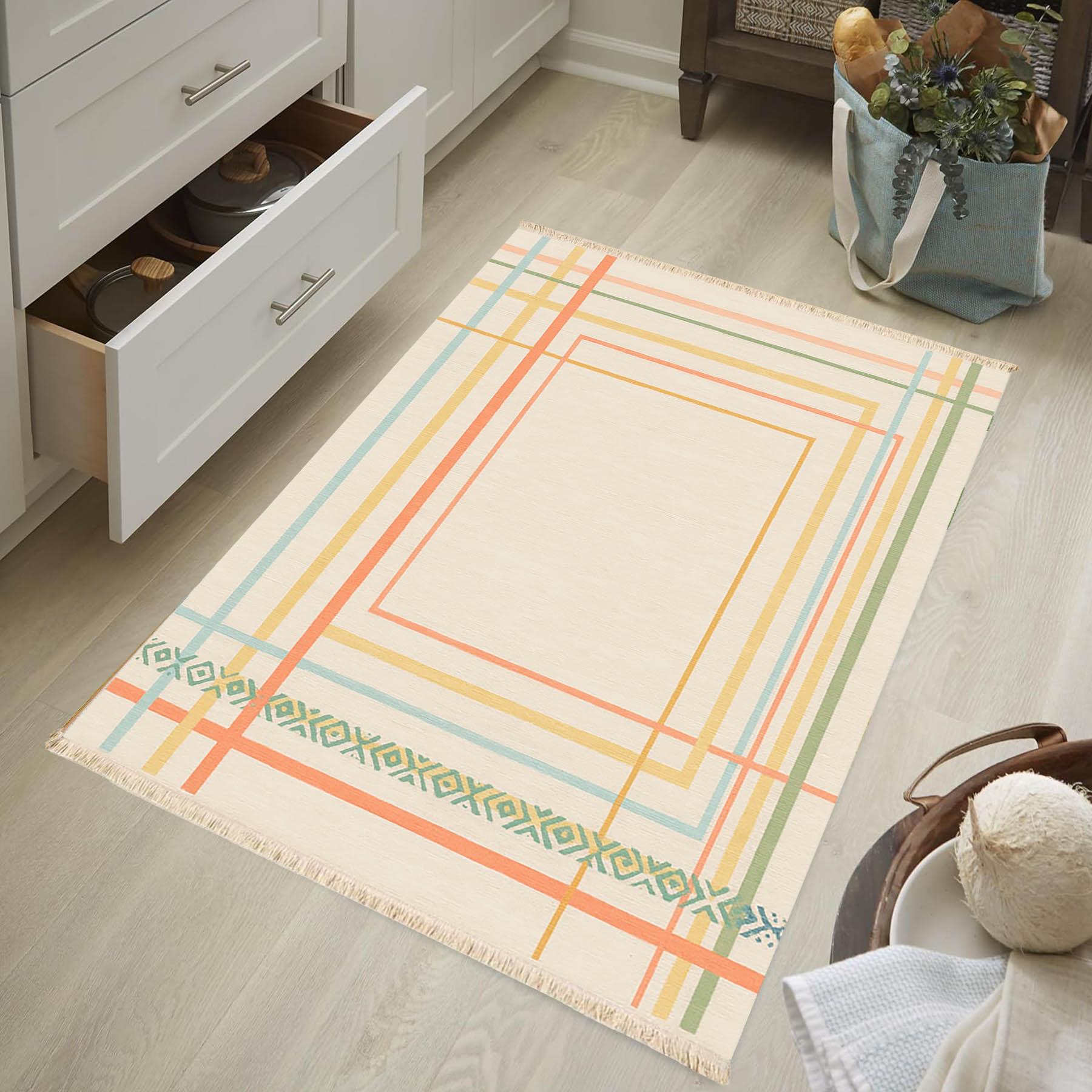 Çizgi Baskılı Dokuma Taban Halı 146 YNGMarkaev