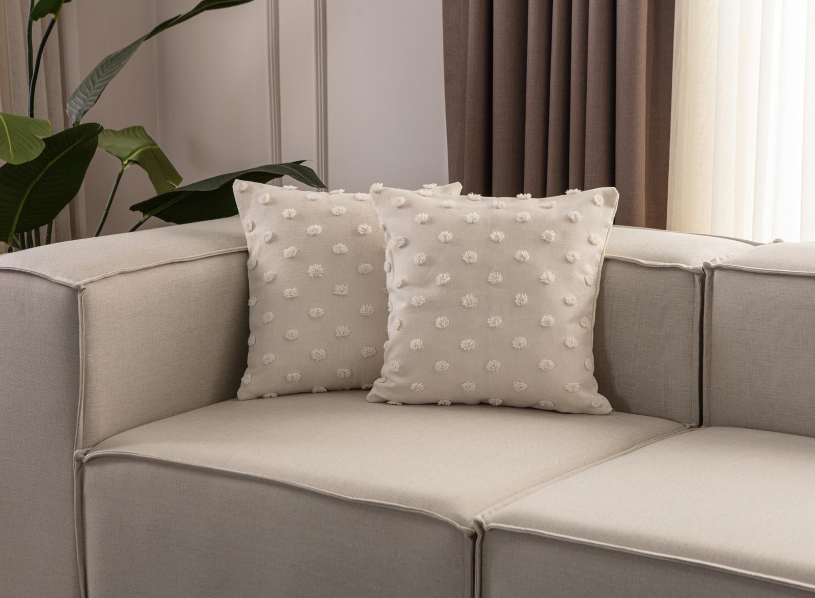Cozy Polka Ponpon Detaylı Kırlent Kılıfı 2'liMarkaev