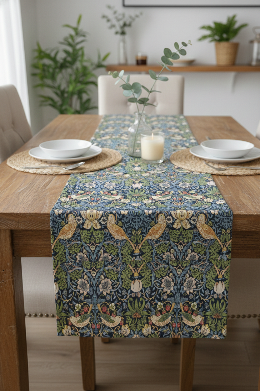 Doğa Esintisi Pamuklu Masa Runner 0041– 50x150 cmMarkaev