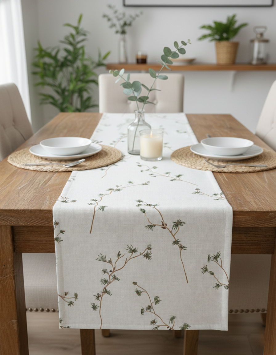 Doğal Sadelik Pamuklu Masa Runner 0051– 50x150 cmMarkaev