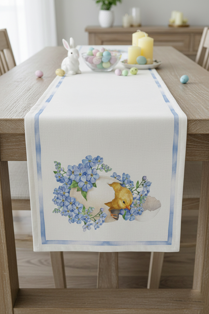 Easter Civciv Pamuklu Masa Runner 0105– 50x150 cmMarkaev