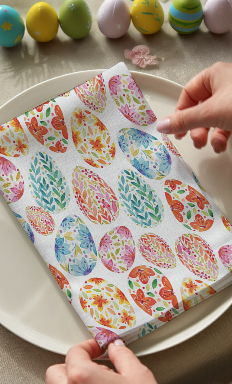 Easter Eggs Pamuklu 4'lü Peçete TakımıMarkaev