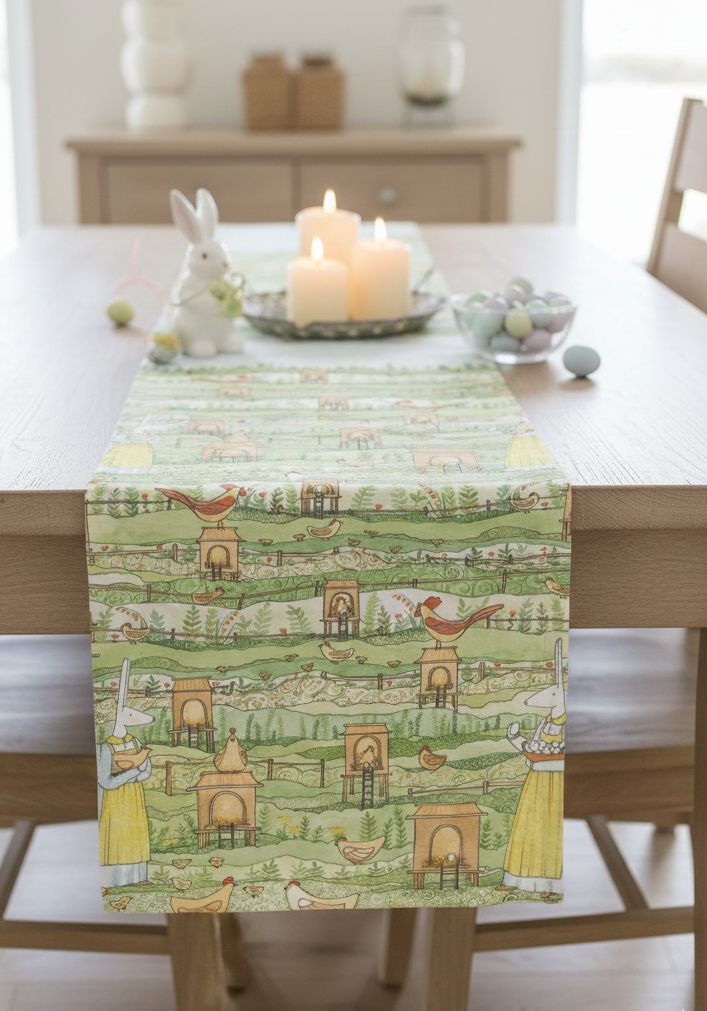 Easter Köy Pamuklu Masa Runner 0111– 50x150 cmMarkaev