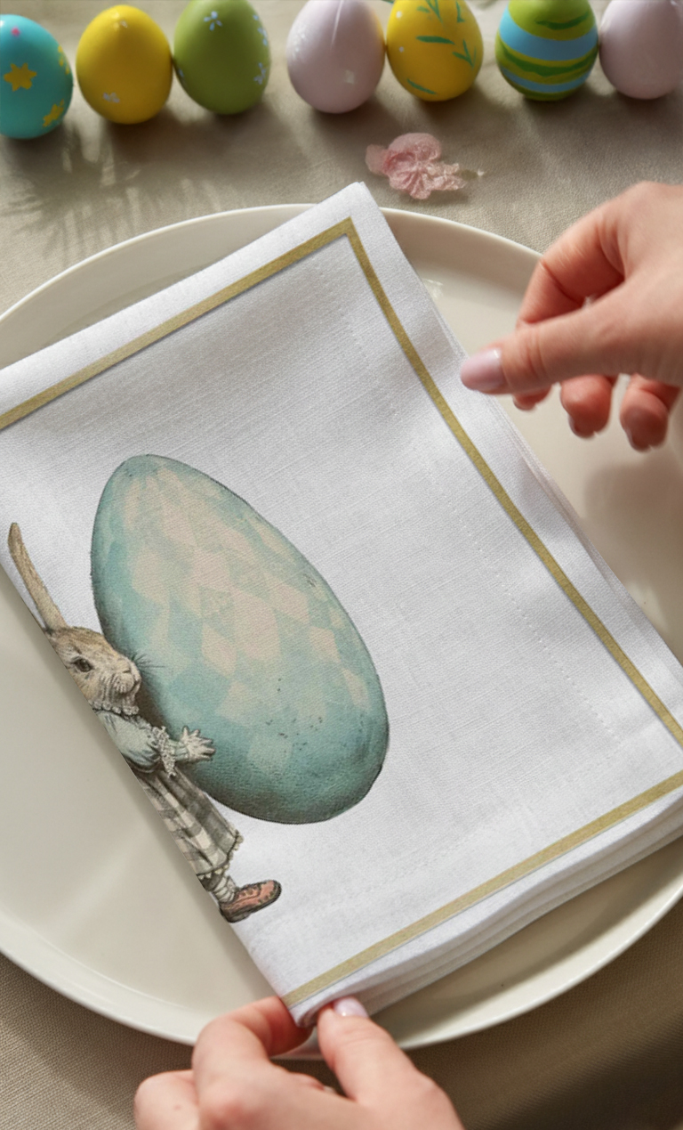 Easter Rabbit Pamuklu 4'lü Peçete TakımıMarkaev