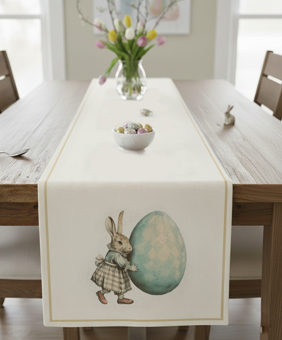 Easter Rabbit Pamuklu Masa Runner 0110– 50x150 cmMarkaev