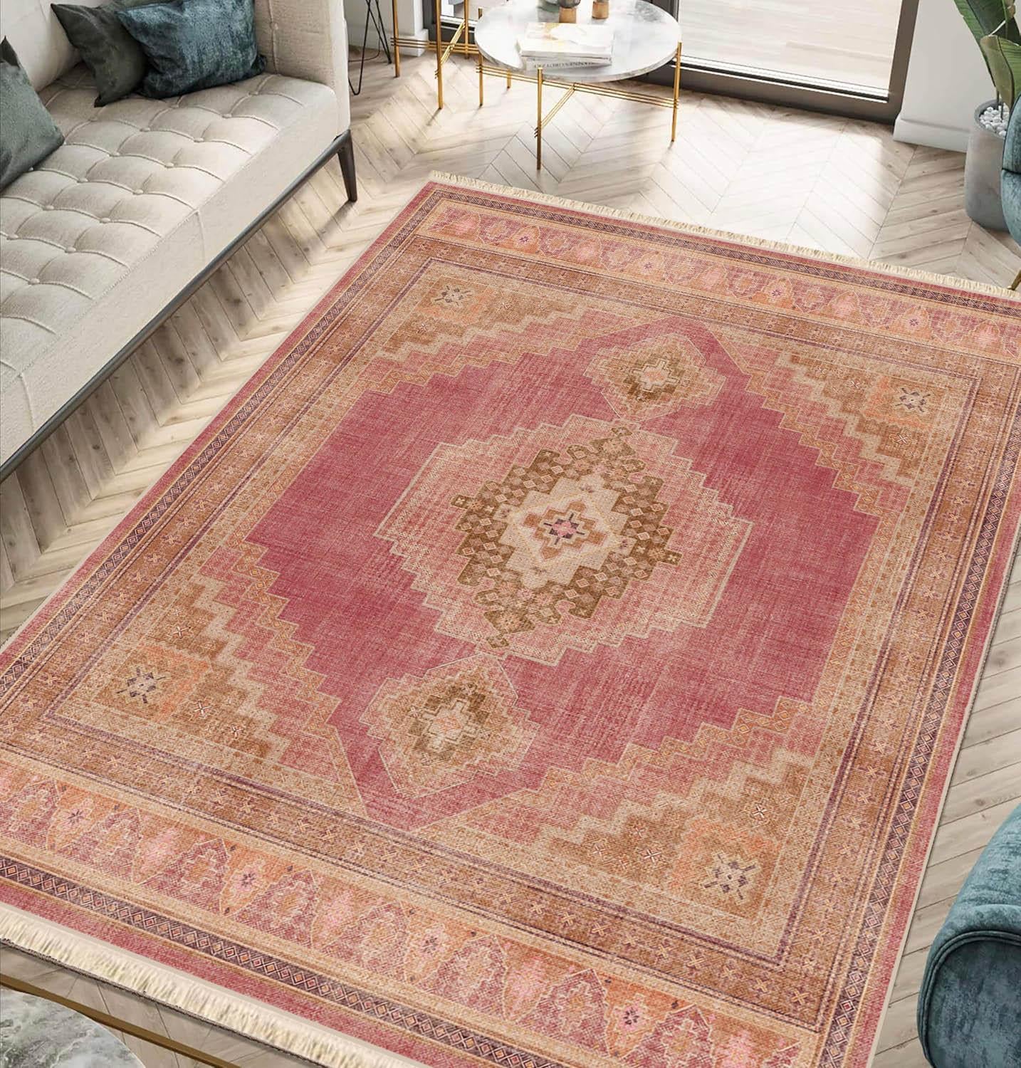 Etnik Denge Kiremit Baskılı Dokuma Taban Halı 290 YNGMarkaev