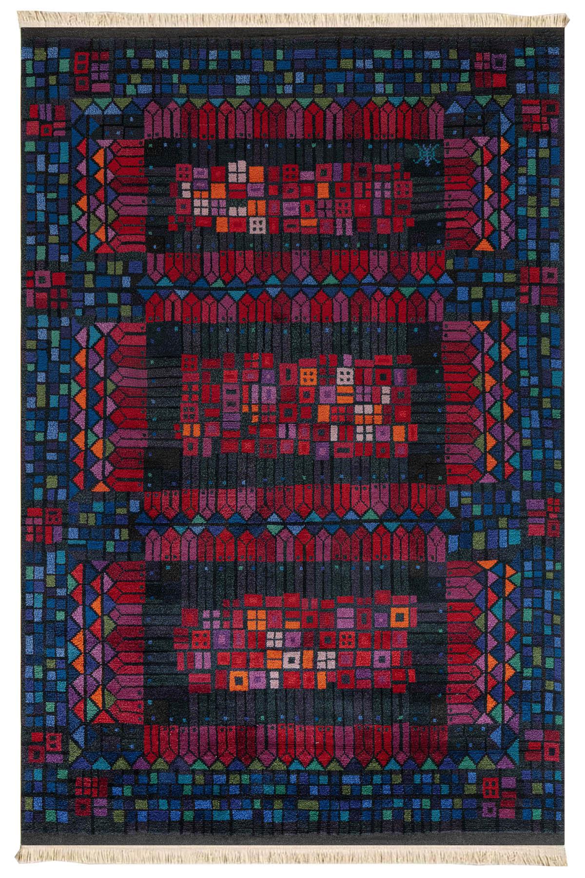 Geometric Baskılı Dokuma Taban Halı 123 YNGMarkaev