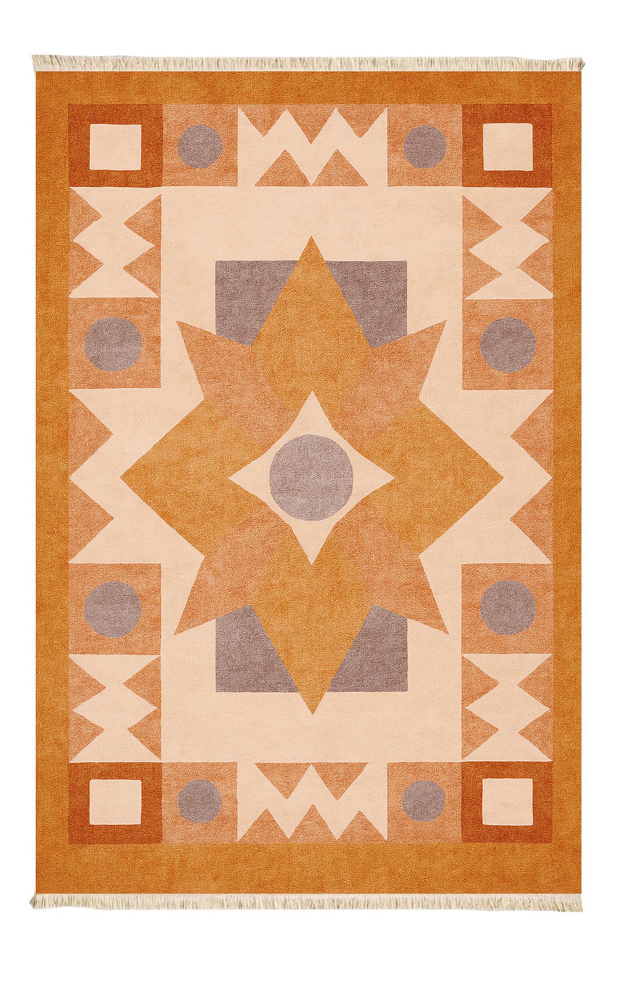 Geometrico Baskılı Dokuma Taban Halı 235 YNGMarkaev