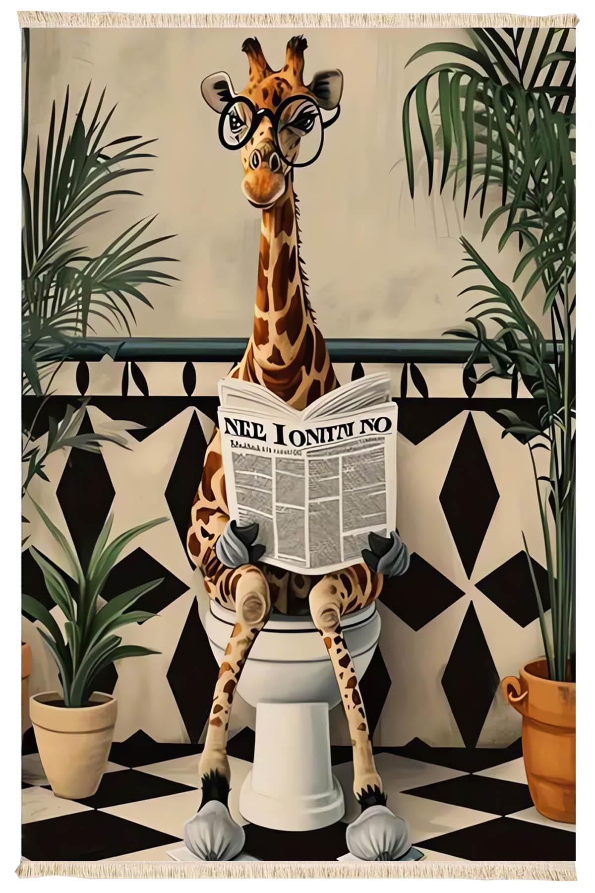 Giraffe Baskılı Dokuma Taban Halı 188 YNGMarkaev