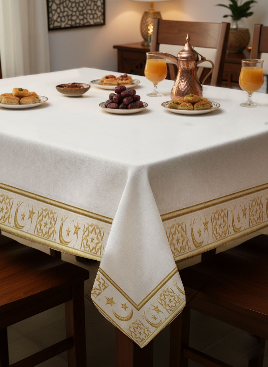 Gold Ramadan Kareem Pamuk Masa Örtüsü MSAORT0075Markaev