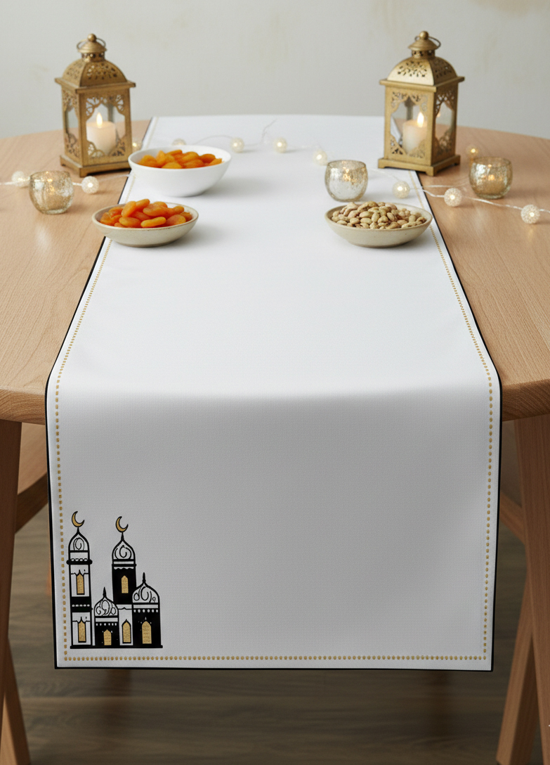 Gold Ramadan Pamuklu Masa Runner 0113– 50x150 cmMarkaev