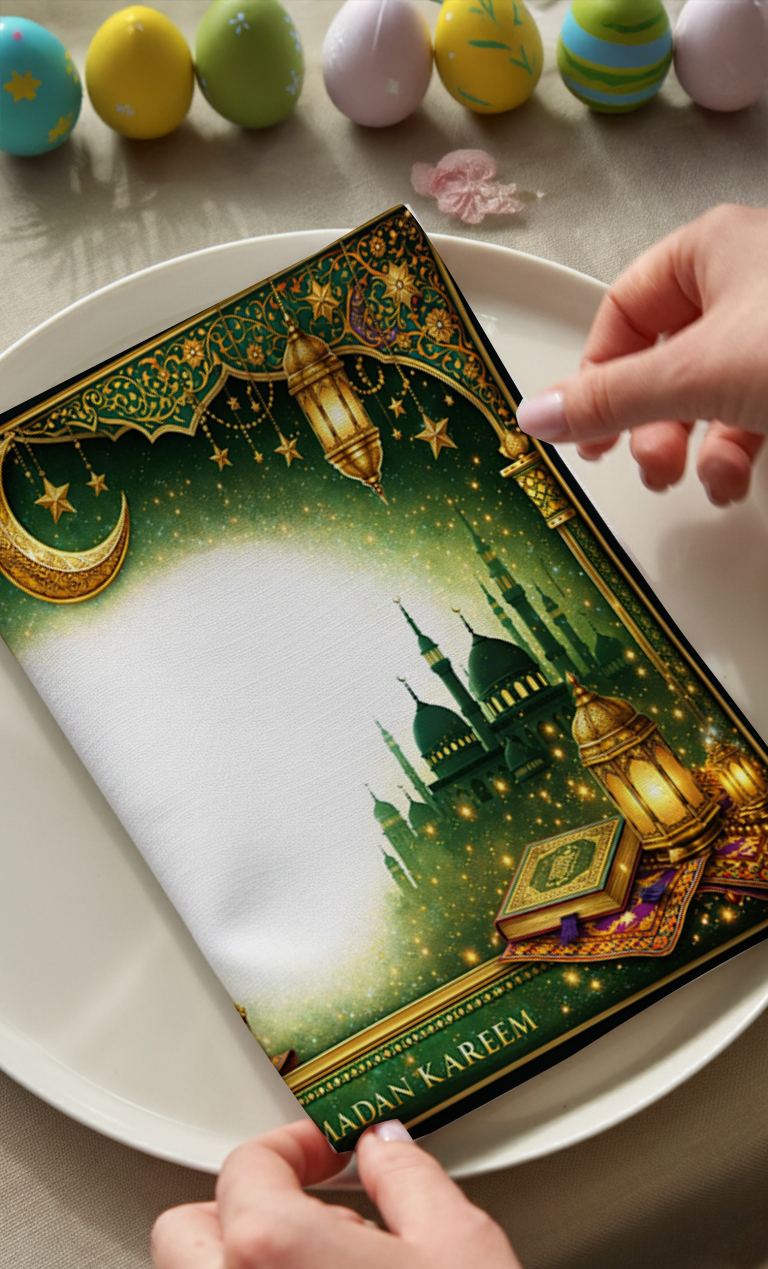 Green Ramadan Kareem Pamuklu 6'lı Peçete TakımıMarkaev