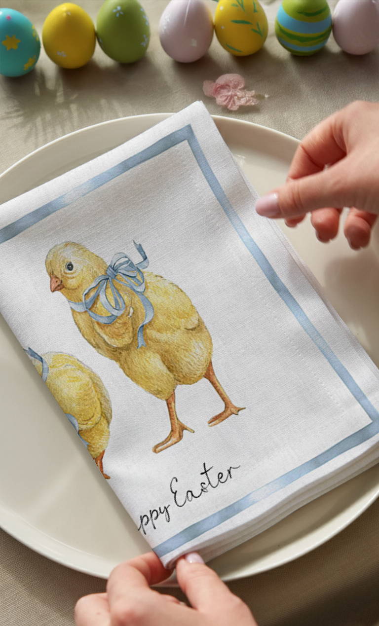 Happy Easter Pamuklu 6'lı Peçete TakımıMarkaev