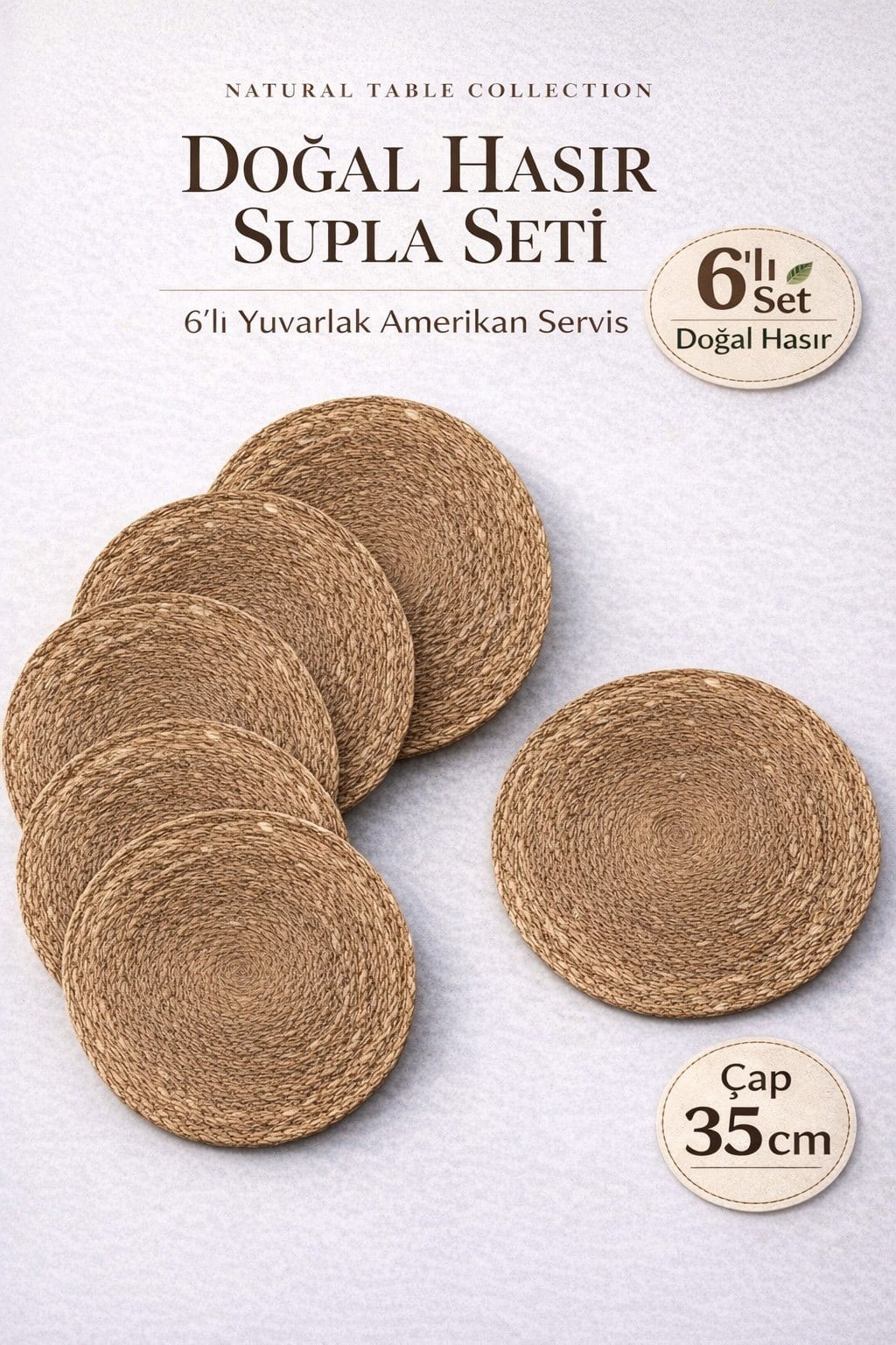 Hasır Örgü 6'lı Amerikan Servis TakımıMarkaev