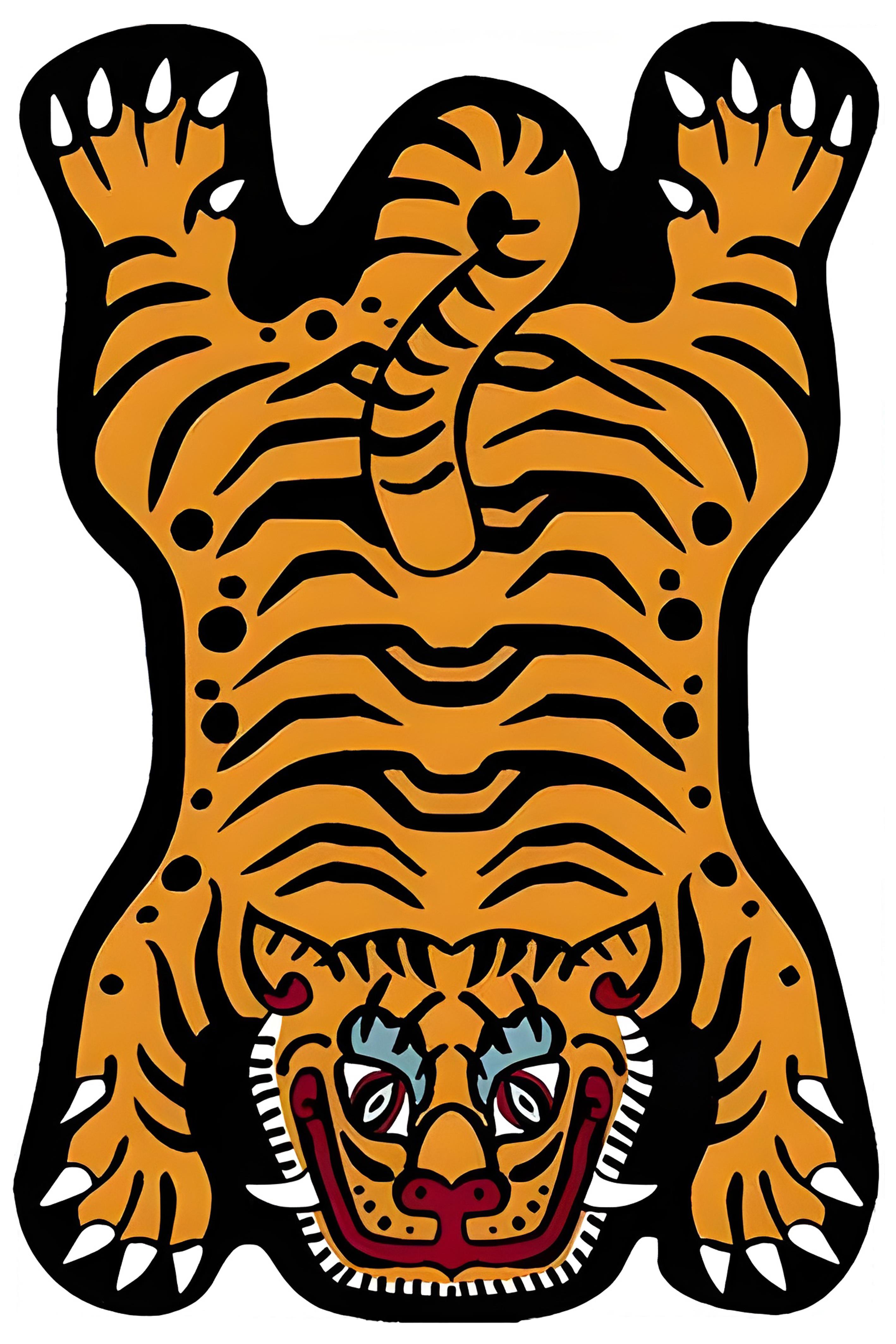 Kaplan Figürlü Baskılı Dokuma Taban Halı 193 YNGMarkaev