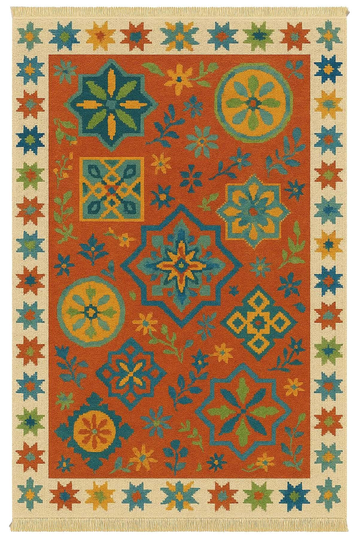Kilim Uşak Desenli Baskılı Dokuma Taban Halı 267 YNGMarkaev