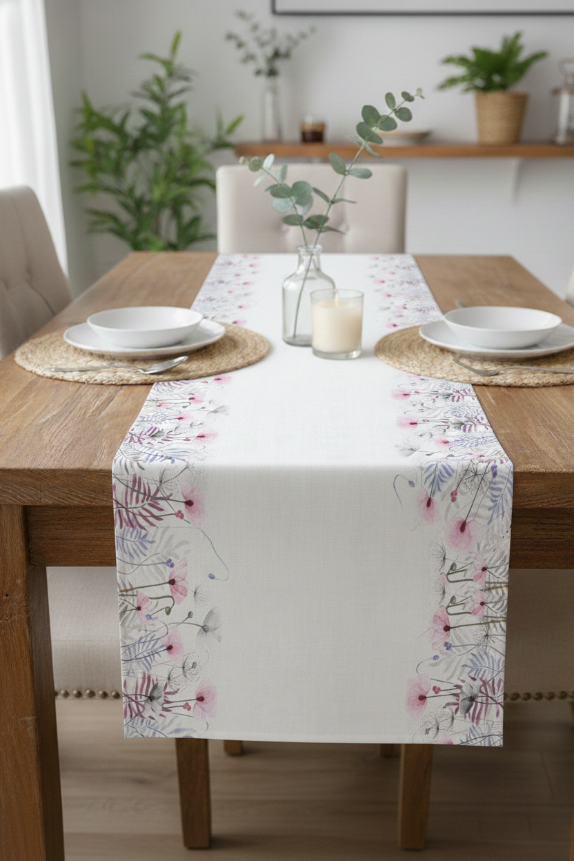 Kır Çiçeği Pamuklu Masa Runner 0062– 50x150 cmMarkaev