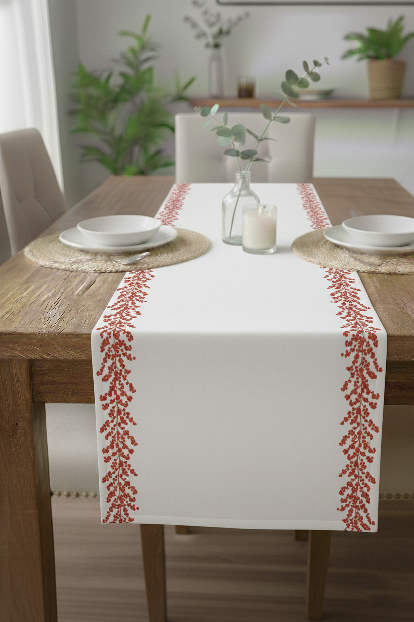 Kokina Şeridi Pamuklu Masa Runner 0083– 50x150 cmMarkaev
