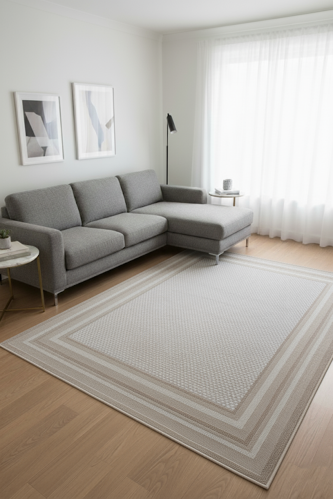Krem Vizon Renk Modern Sisal Halı 3937a Krem VizonMarkaev