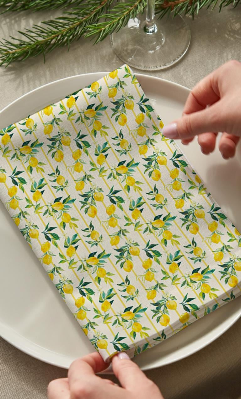 Lemon Pamuklu 6'lı Peçete TakımıMarkaev