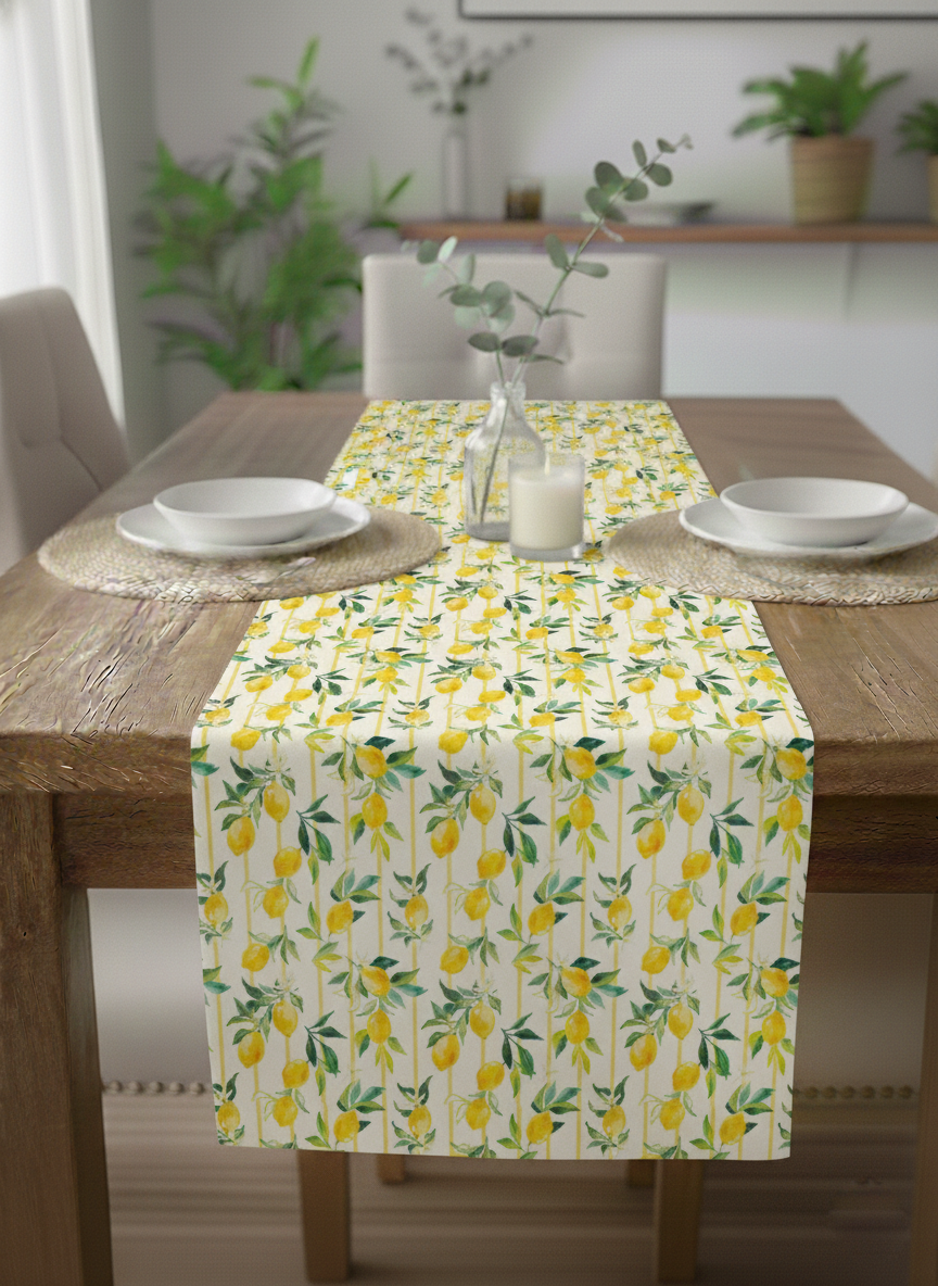 Lemon Pamuklu Masa Runner 0090– 50x150 cmMarkaev