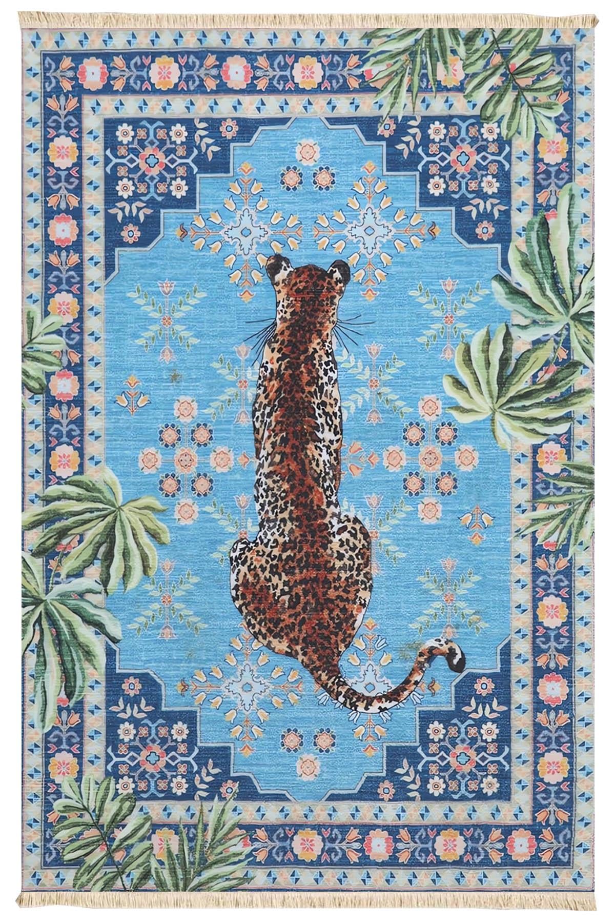Leopar Baskılı Dokuma Taban Halı 239 YNGMarkaev