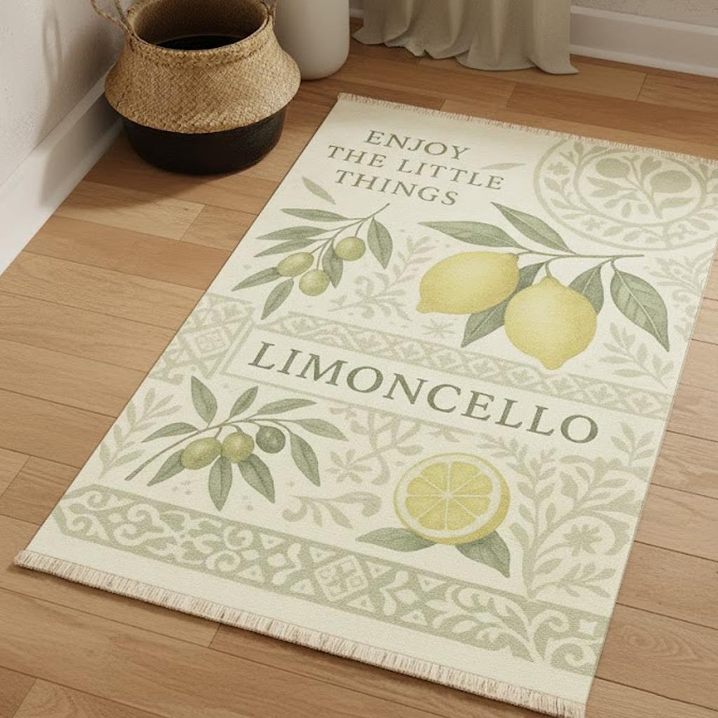 Limoncello Baskılı Dokuma Taban Halı 273 YNGMarkaev