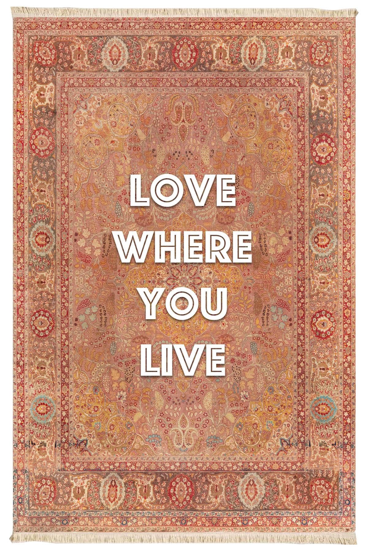 Love1 Baskılı Dokuma Taban Halı 158 YNGMarkaev