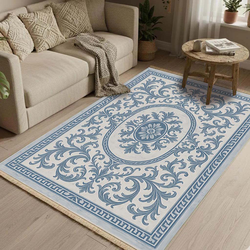 Mavi Çini Vintage Dokuma Taban Halı 377 YNGMarkaev