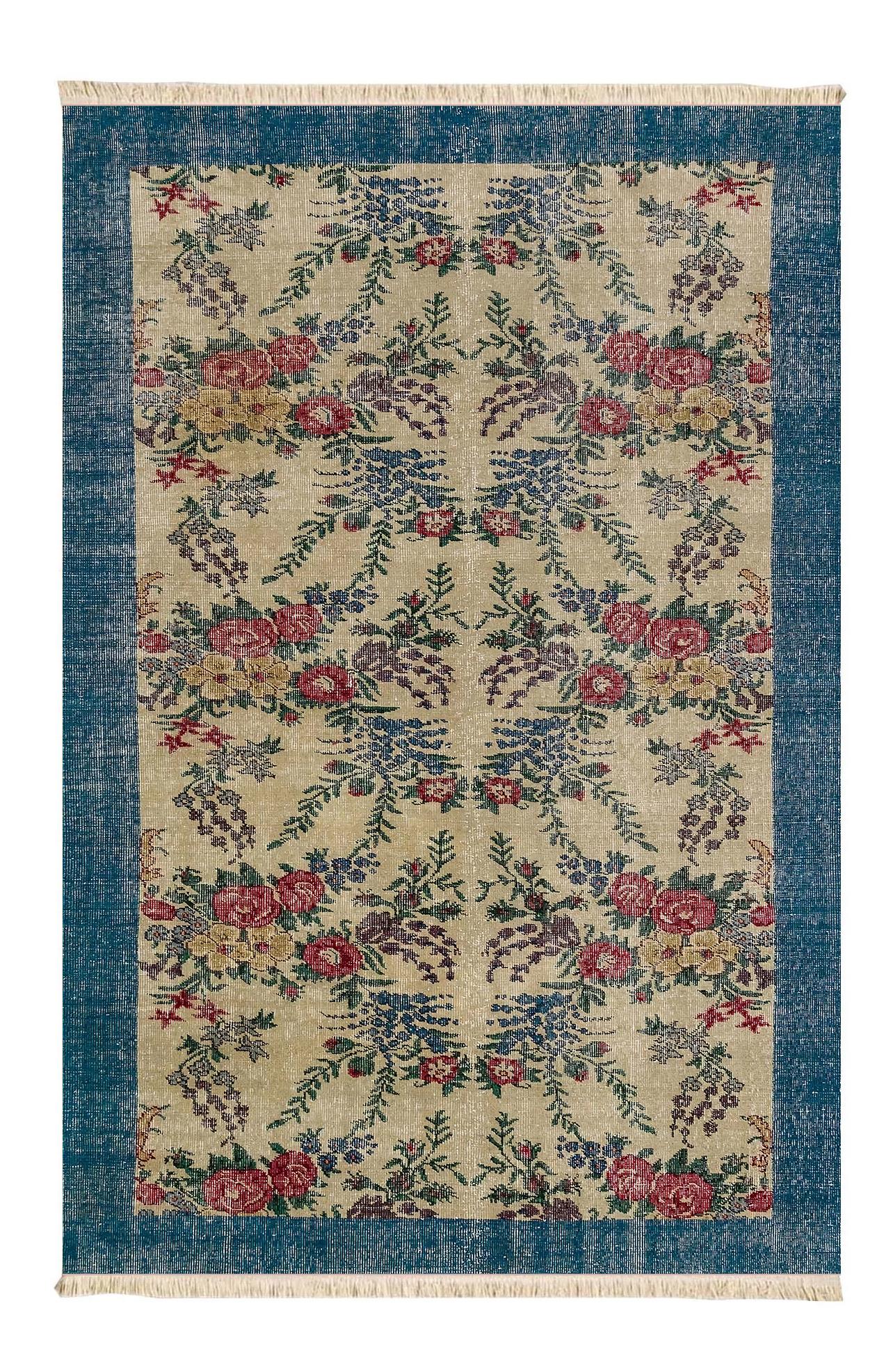 Mavi Kapı Vintage Dokuma Taban Halı 409 YNGMarkaev