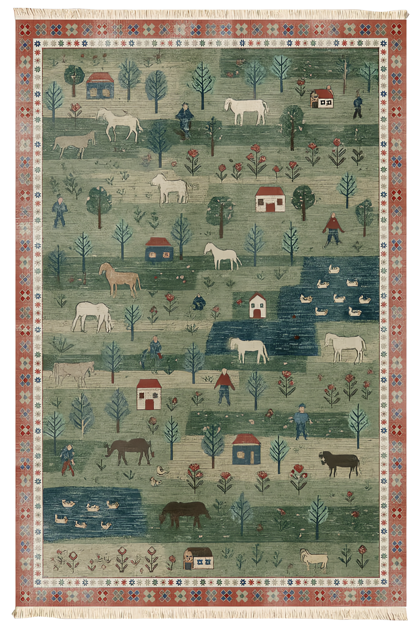 Minimal Baskılı Dokuma Taban Halı 165 YNGMarkaev