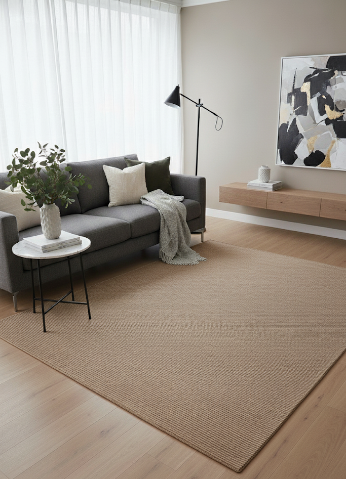 Naturel Renk Modern Sisal Halı 3935v NaturelMarkaev