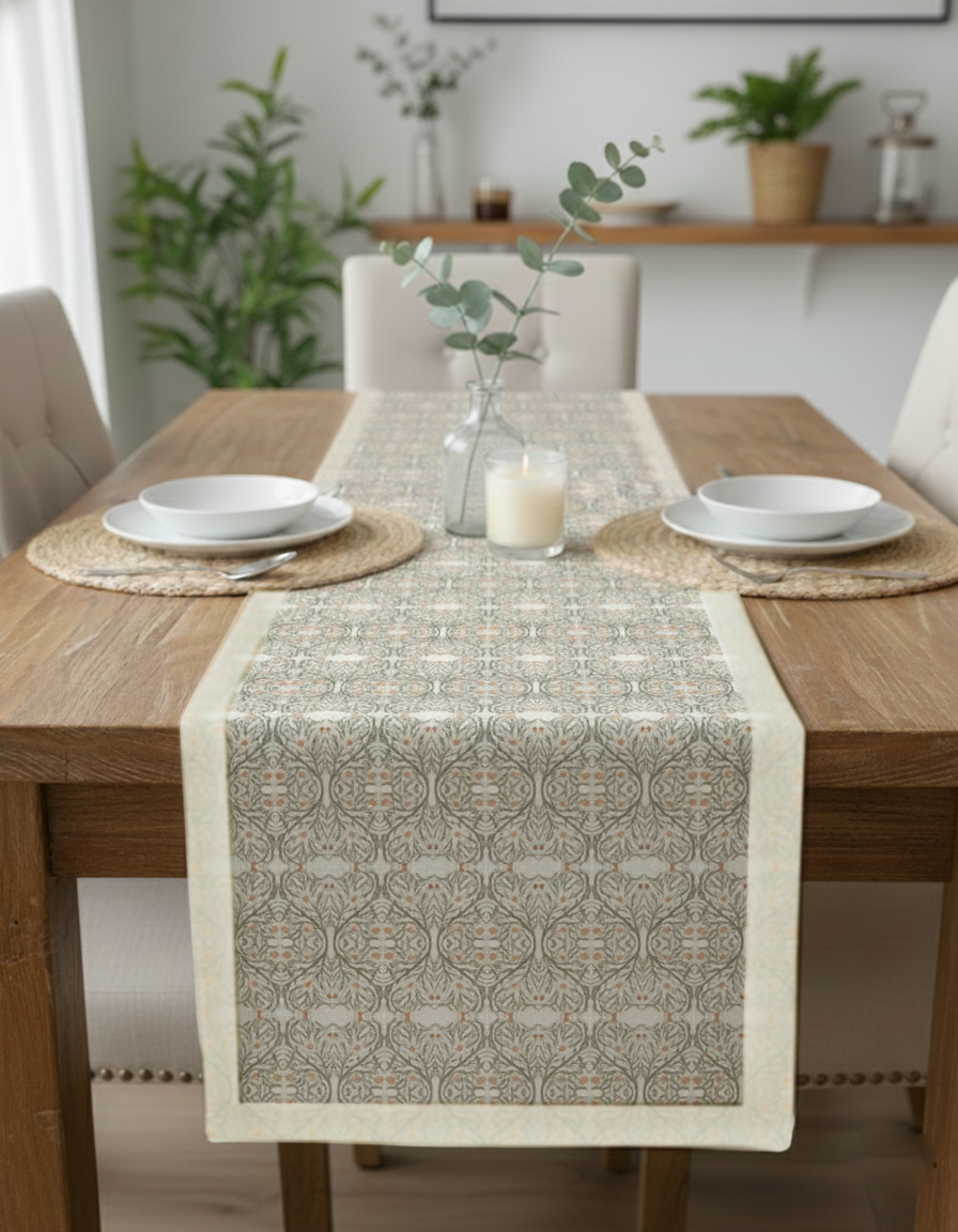 Sanat Dokusu Pamuklu Masa Runner 0052– 50x150 cmMarkaev