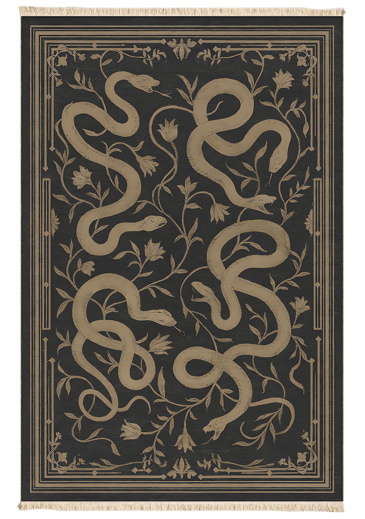 Snake Baskılı Dokuma Taban Halı 170 YNGMarkaev