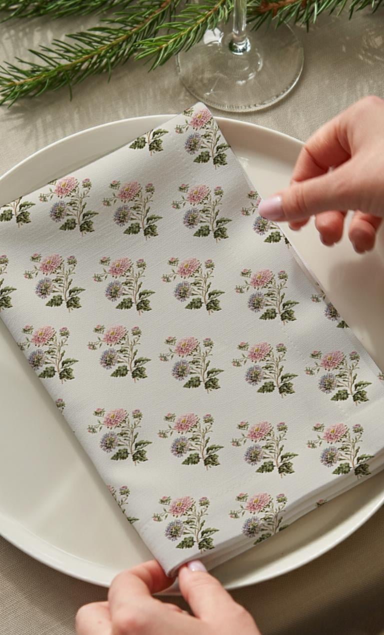 Soft Flora Pamuklu 4'lü Peçete TakımıMarkaev