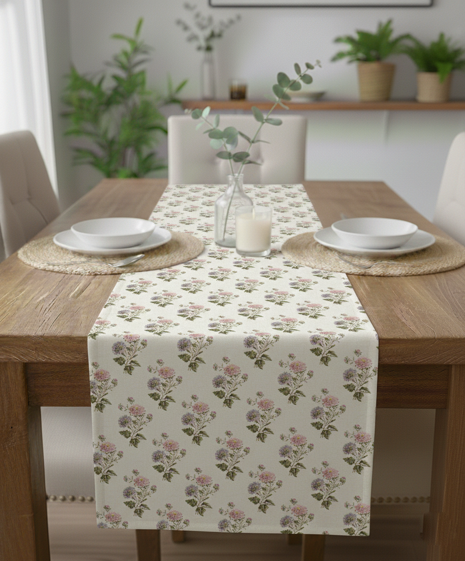 Soft Flora Pamuklu Masa Runner 0071– 50x150 cmMarkaev