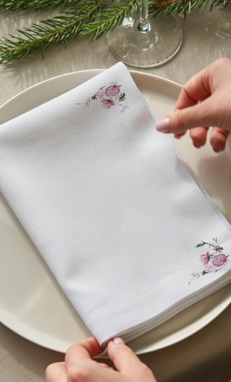 Soft Floral Pamuklu 6'lı Peçete TakımıMarkaev
