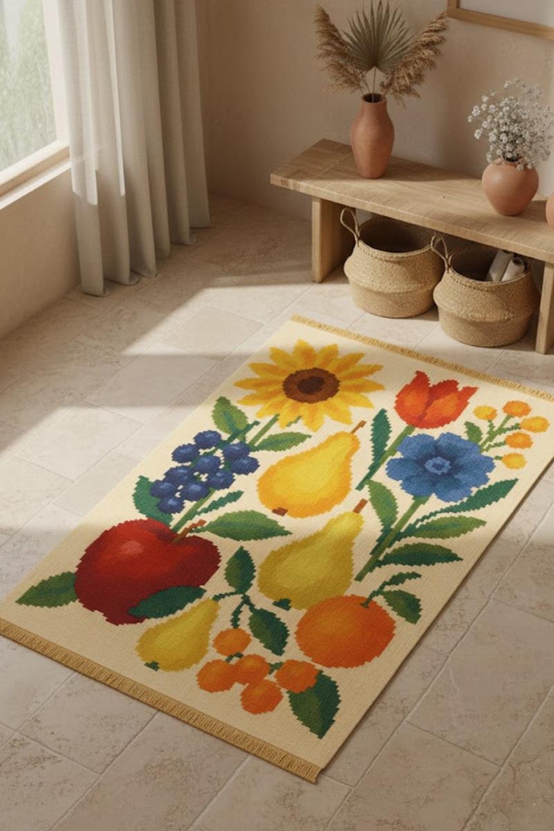 Sunflower Baskılı Dokuma Taban Halı 250 YNGMarkaev