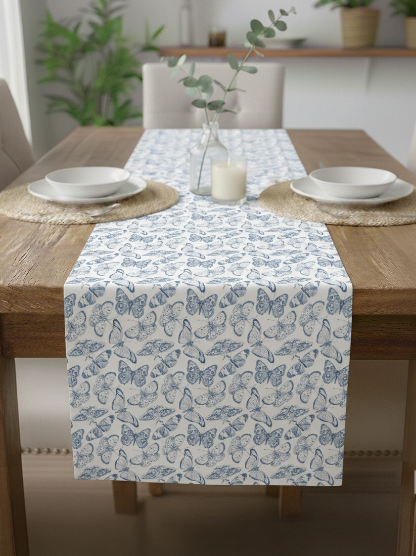 Vintage Kelebek Pamuklu Masa Runner 0080– 50x150 cmMarkaev