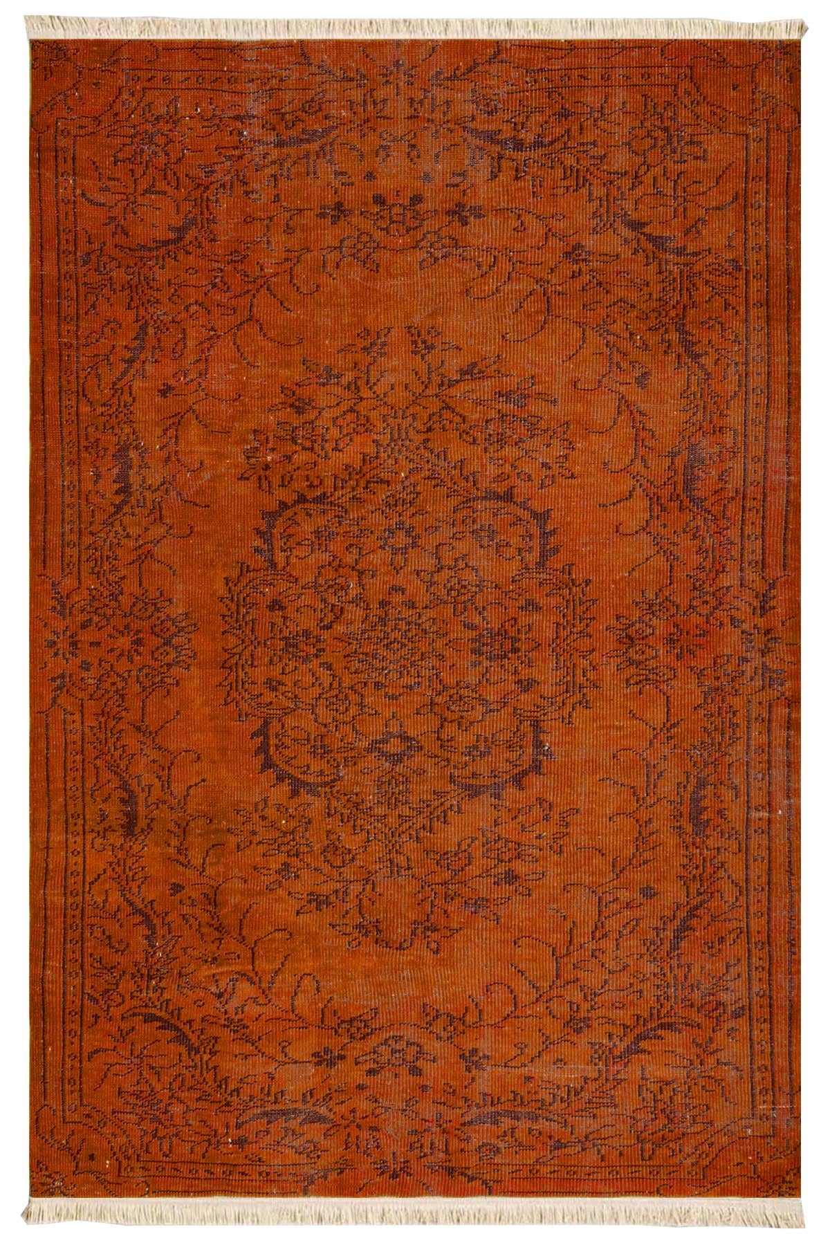 Vintage Kiremit Baskılı DokumaTaban Halı 121 YNGMarkaev