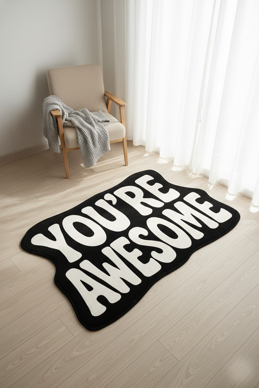 You're Awesome Dokuma Taban Halı 424 YNGMarkaev