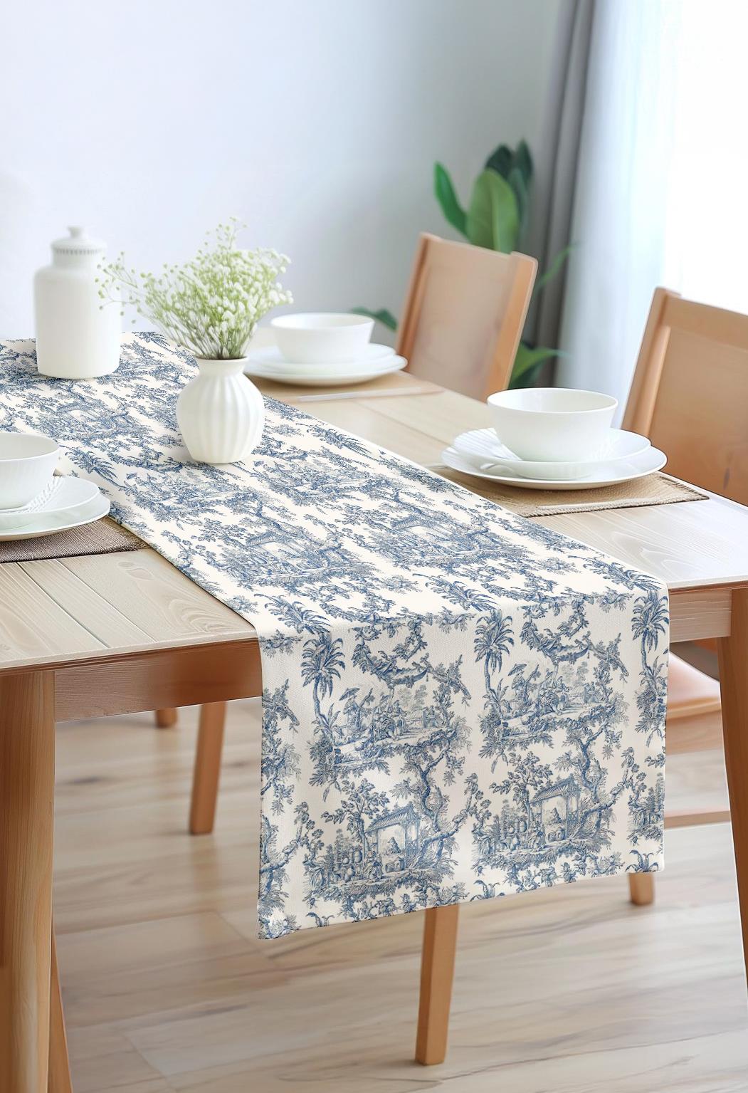 Zarif Panorama Pamuklu Masa Runner 0053– 50x150 cmMarkaev