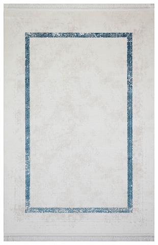 HALICA AVANGARD BEYAZ MAVİ RENGİ BAMBU AKRİLİK SALON HALISI