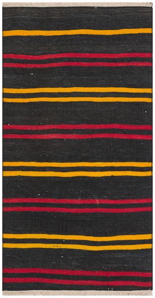 KIRMIZI SARİ RENGİ ÇİZGİLİ DESEN KEÇİ KILI YÜN KİLİM