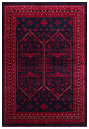 AFGAN DESENLİ LACİVERT RENGİ VİSKON SIKI DOKUMA KAYMAZ TABANLI İNCE MAKİNE HALISI